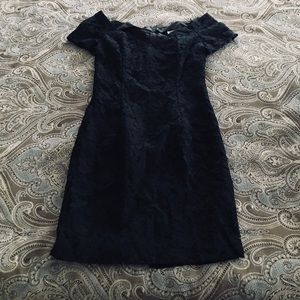 Black Lace Off shoulder Evening dress